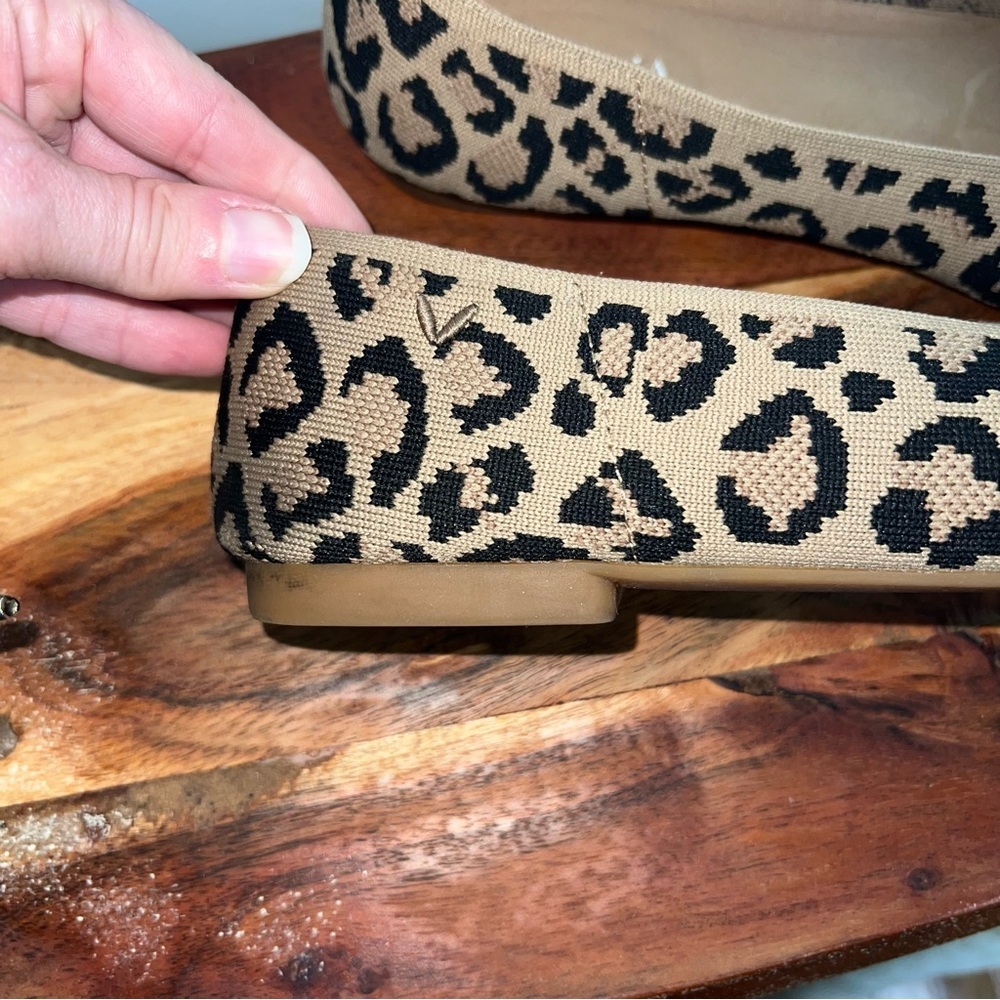 VIVAIA Leopard Print Knit Flats Square Toe Comfortable Slip On Shoes Women’s 9 - Picture 7 of 12